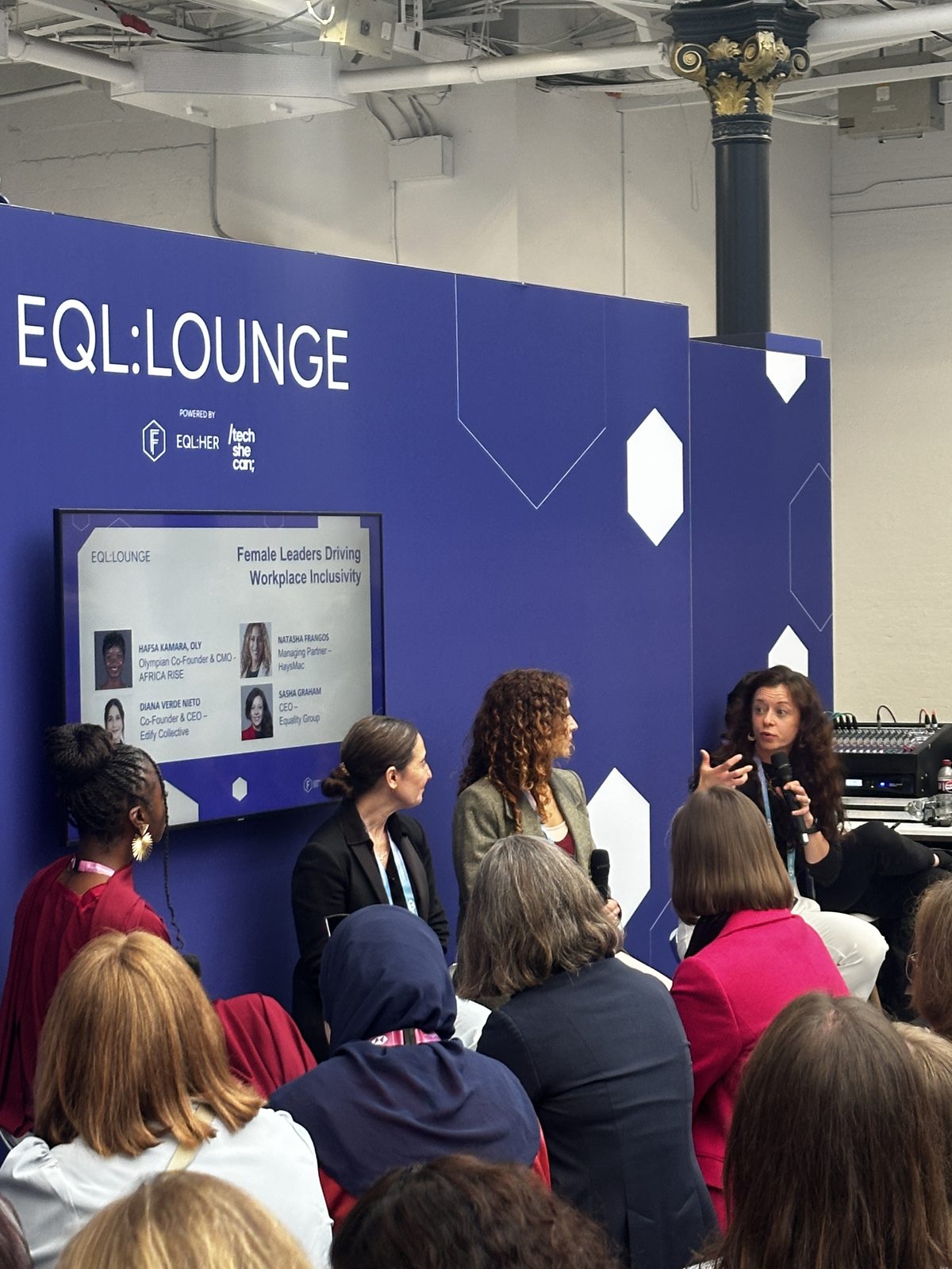 The Female Leaders Driving Workplace Inclusivity panel on the EQL:Lounge stage
